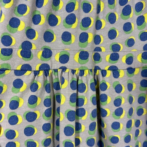 Boden Dress 6 LONG Gray Navy Green Dots Tank Jersey Sundress Mod Casual - Picture 4 of 10
